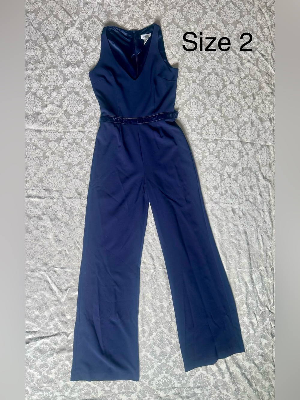 Classic Navy Wide-Leg Jumpsuit